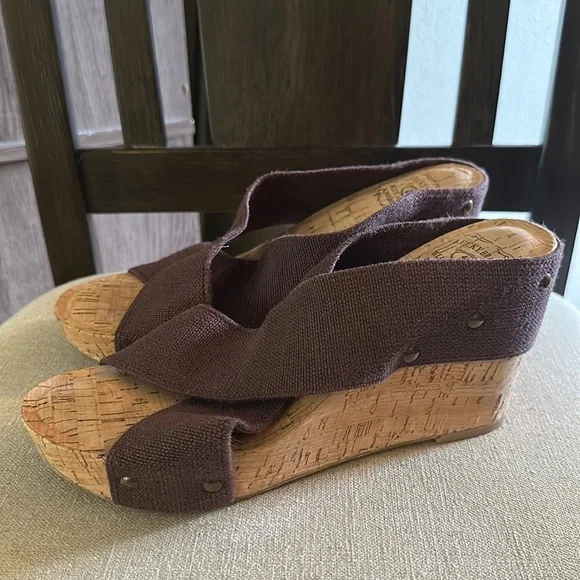 Lucky Brand Shoes Lucky Brand Womens Criss Cross Cork Wedges